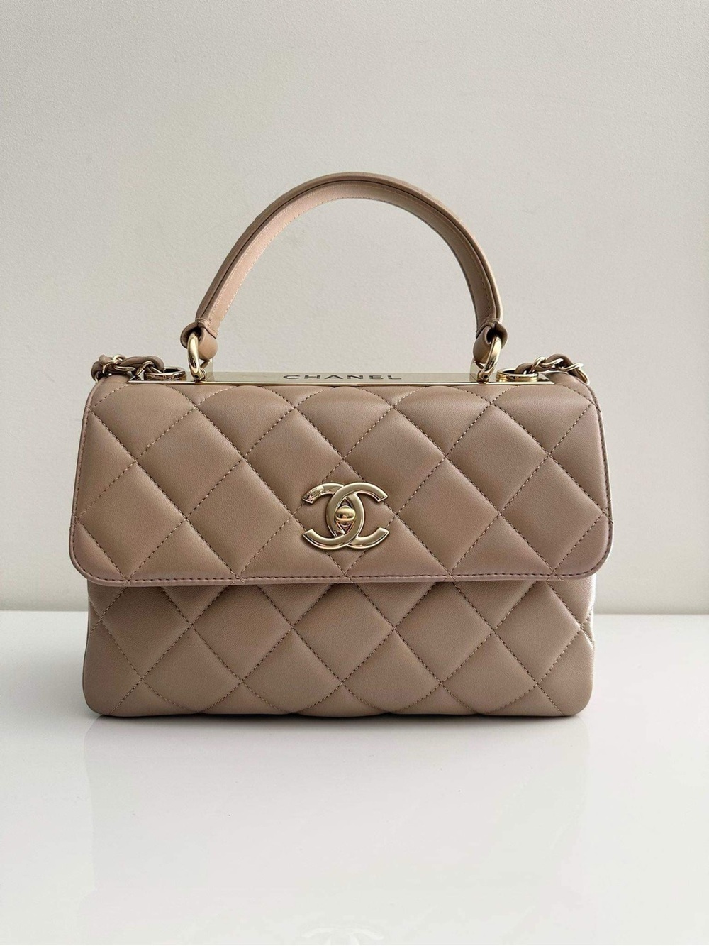 CHANEL Quilted Top Handle Satchel in Blush - Picture 7 of 10